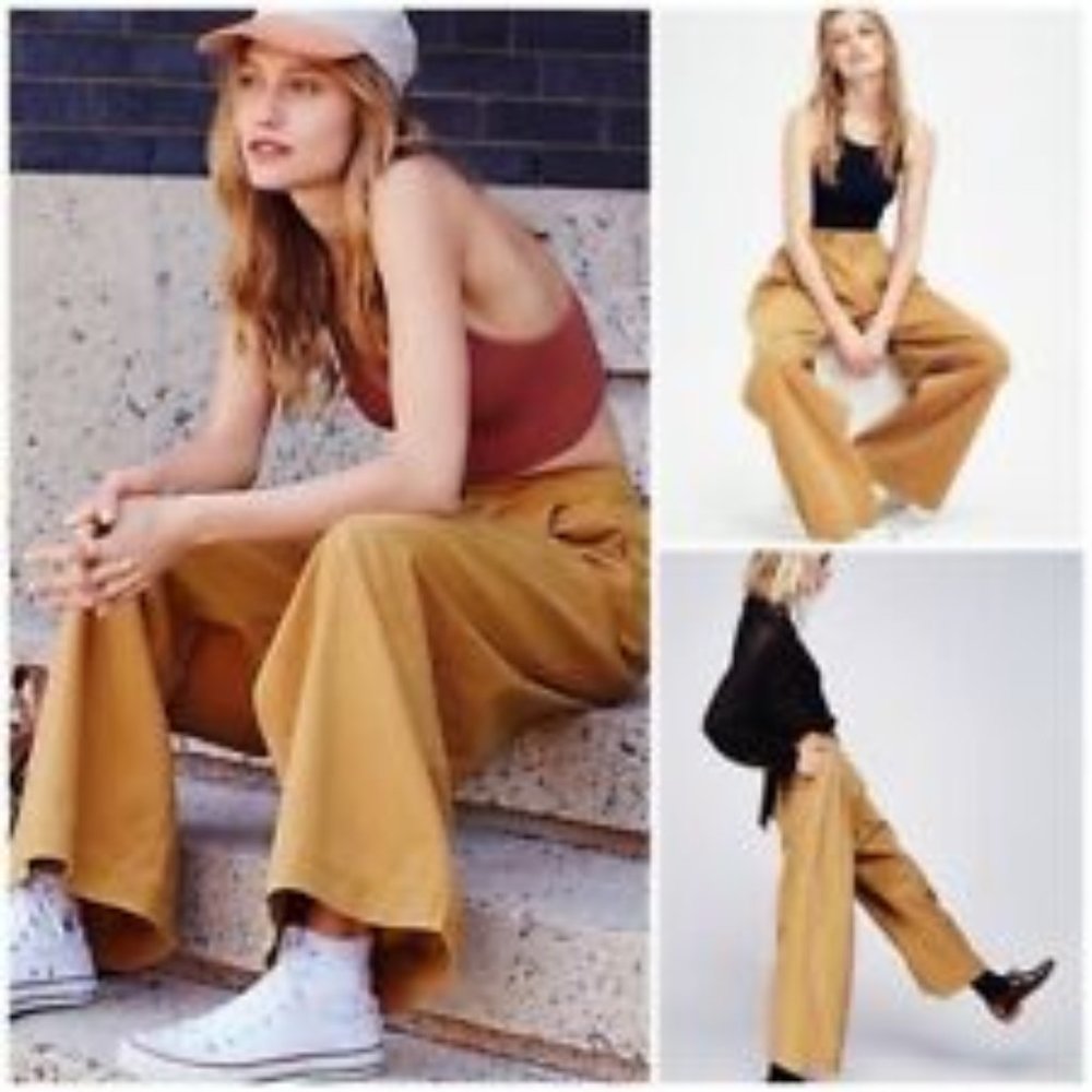 FREE PEOPLE Liberty Pleated High Waist Wide Leg - Picture 2 of 7